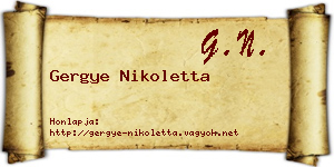 Gergye Nikoletta névjegykártya